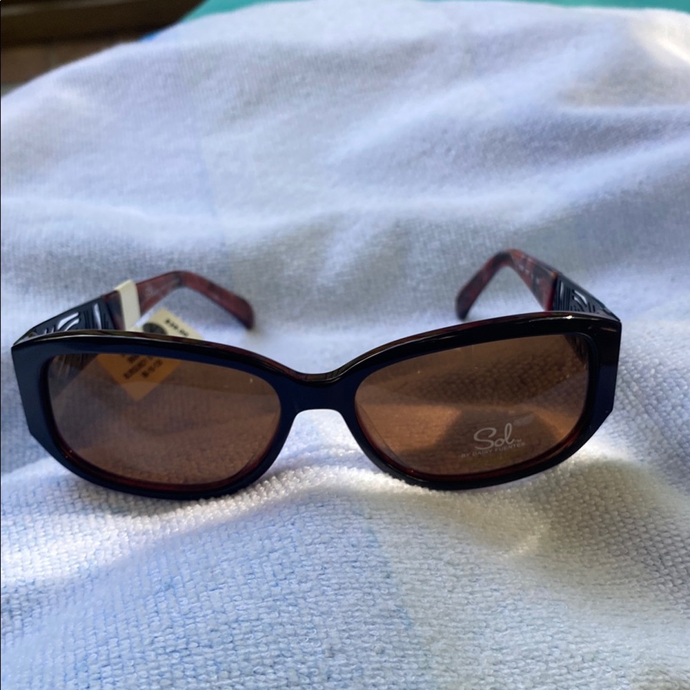 Women's Black and Brown Sunglasses